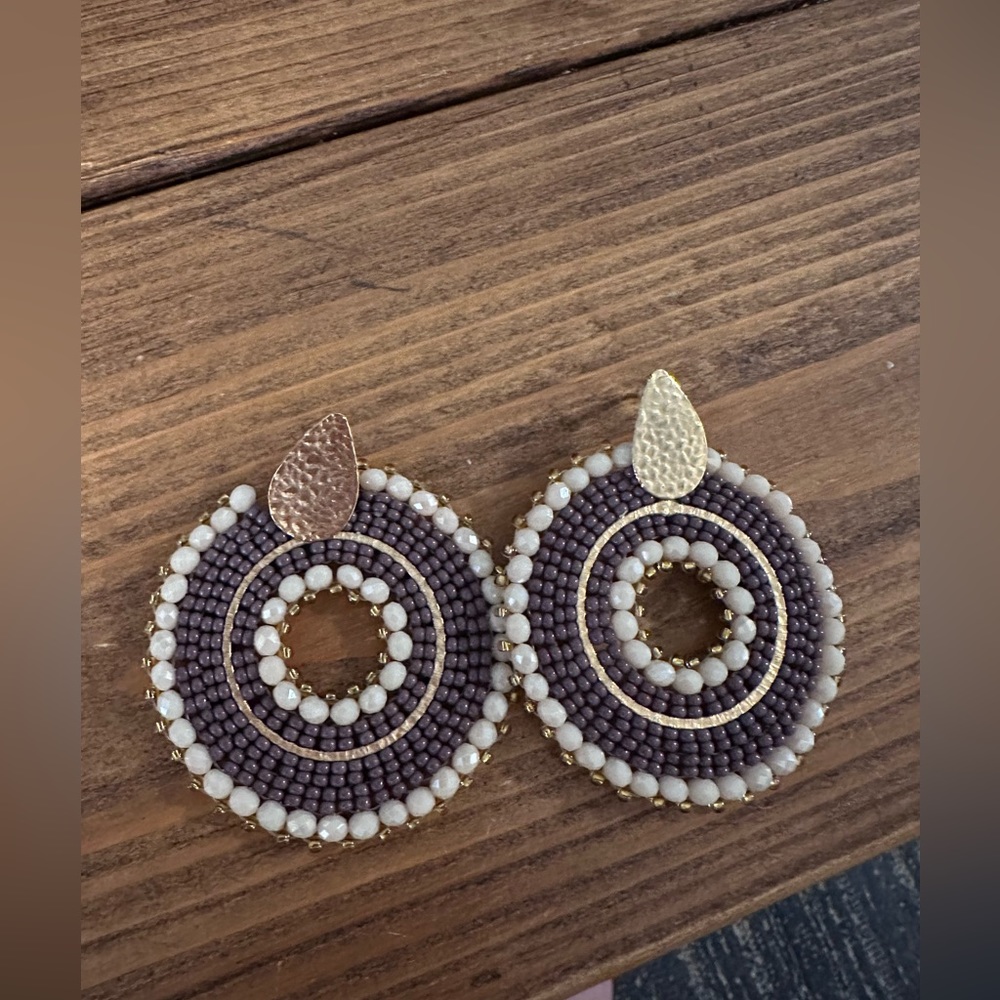 Purple beaded earrings